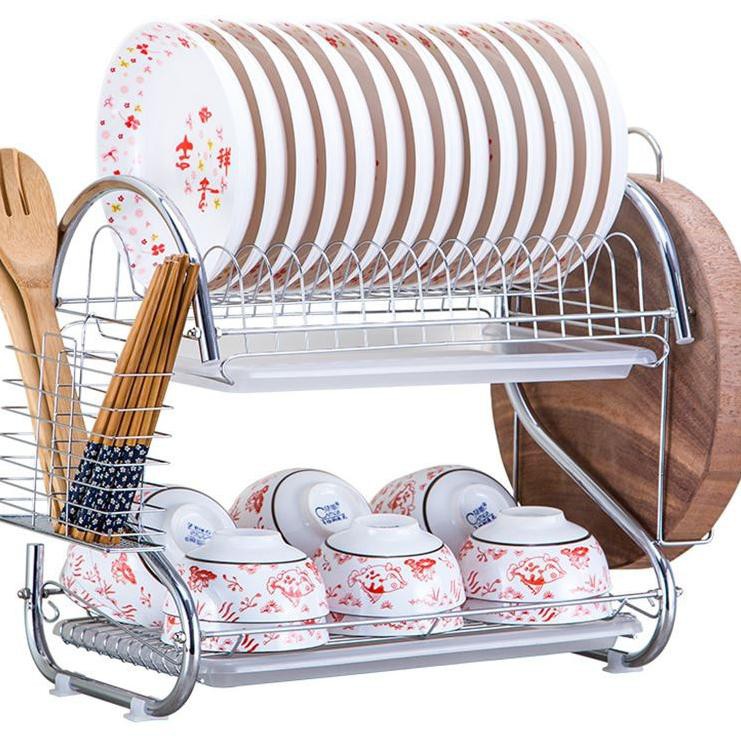 Giá Để Chén Dĩa 2 Tầng Bằng Thép Không Gỉ | BigBuy360 - bigbuy360.vn