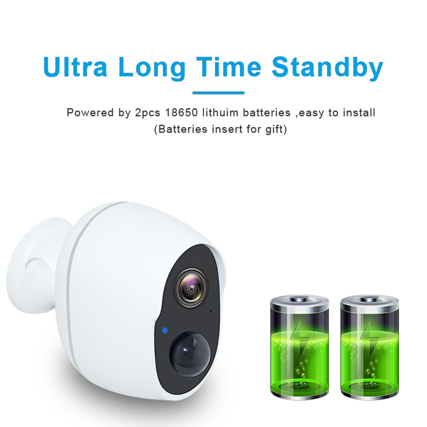 Pin 2MP 6000mAh IP65 Thông Minh IP WiFi Không Dây Có Thể Sạc Lại Dùng Trong Nhà Và Ngoài Trời Siren AS-IP821BH