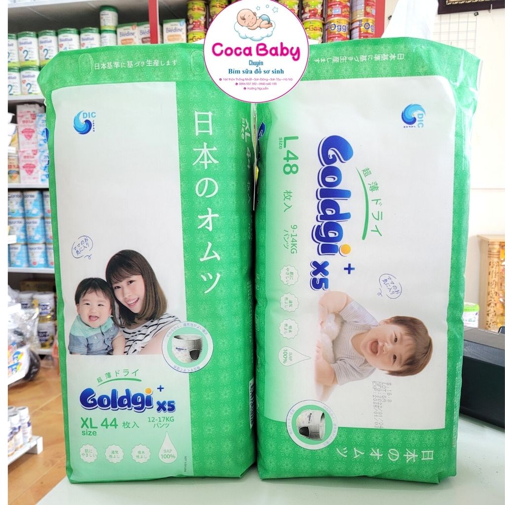 Tã/Bỉm dán/quần cao cấp Goldgi đủ size Nb92/S84/M66/M60/L48/XL44/XXL32