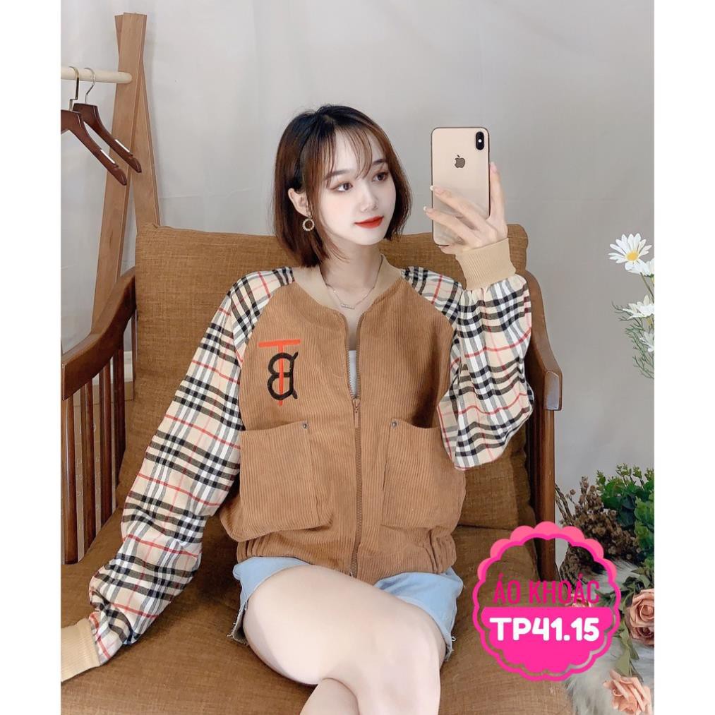ÁO KHOÁC KAKI NHUNG TĂM TAY PHỐI BUBERRY CỰC SANG (TP41.15) ⚡100% ẢNH THẬT⚡ ÁO KHOÁC NỮ