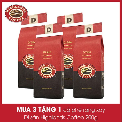 [SenXanh Emart] Combo 3 gói Cà phê Rang xay Di sản Highlands Coffee 200g