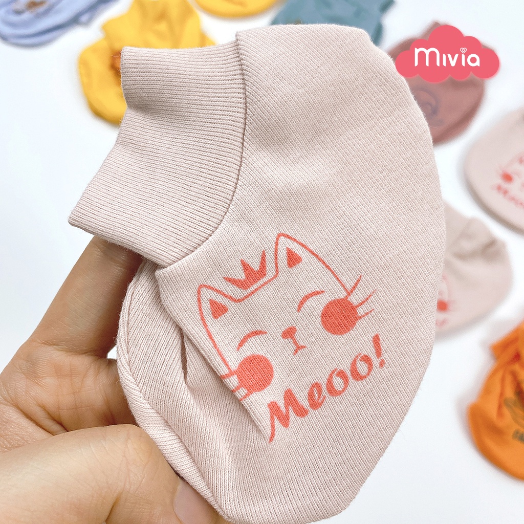 Bao tay bao chân cho bé sơ sinh, set bao tay chân cho bé Cotton