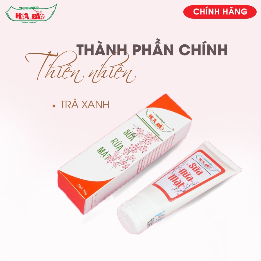 Sữa rửa mặt trà xanh Hoa Đào - Dịu nhẹ, làm sạch sâu