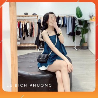  Set Áo 2 Dây Lụa Tầng Mix Quần Short Tacta Chất Đẹp Mặc Thoải Mái