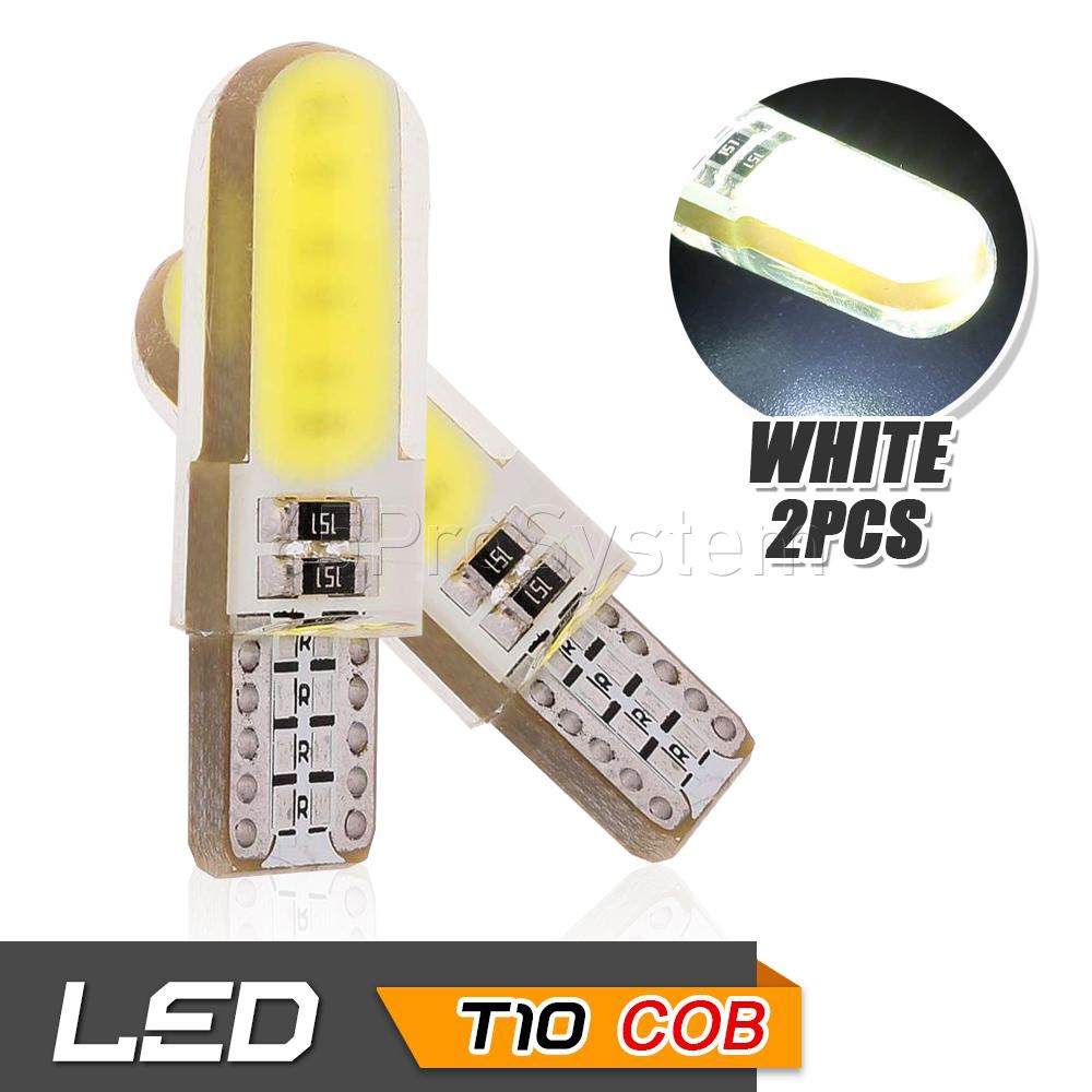 65Infinite (Cặp Gói COB LED T10 W5W Trắng) Silicone T10 W5W Đèn LED mờ mô hình cực dài