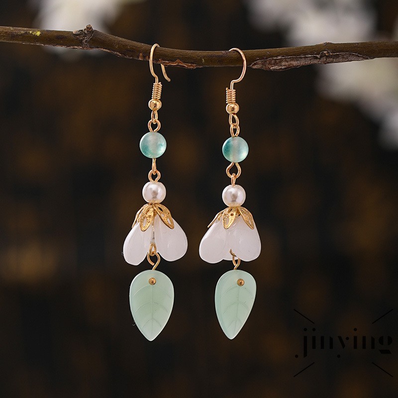 GETNOIVAS Khuyên Tai Hình Sườn Xám Đính Ngọc Trai Nhân Tạo Phong Cách Trung Hoa