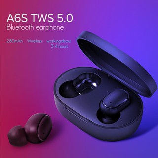 Tai nghe Bluetooth Mini Xiaomi - Redmi Airdots A6S Đen - Bluetooth 5.0, Pin 12 tiếng kèm hộp