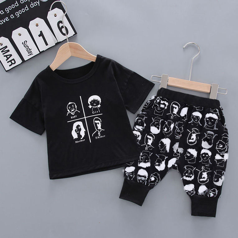 Bộ Áo Ngắn Tay + Quần Short Xinh Xắn Dành Cho Bé Trai 0-4 Tuổi