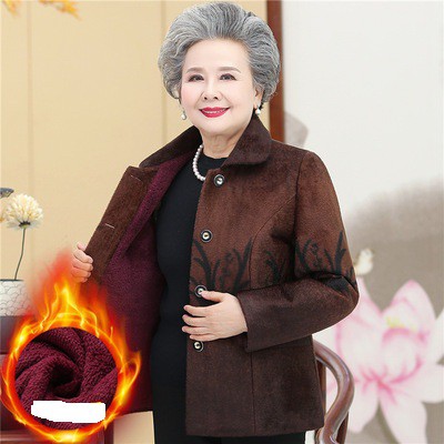 áo khoác nhung cho người già_lá