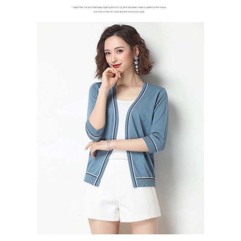 Áo Khoát Cardigan Viền Dệt Kim Cao Cấp