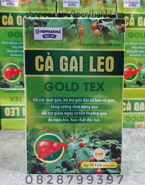 Bổ gan Cà Gai Leo GOLDTEX hỗ trợ giải độc gan,làm mát gan, hạ men gan, tăng cường chức năng gan - HỘP 50 viên | BigBuy360 - bigbuy360.vn