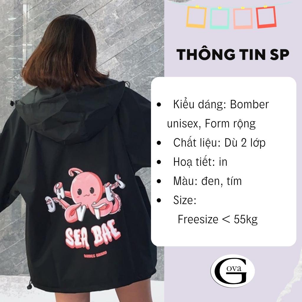 Áo khoác dù Sea Bae nam nữ form rộng Unisex 2 lớp Chống Nắng Siêu Hot ulzzang Jacket Bomber GOVA