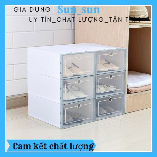 Hộp đựng giày nhựa cứng nắp trong suốt chịu lực lắp ráp thông minh dễ dàng tiên lợi.