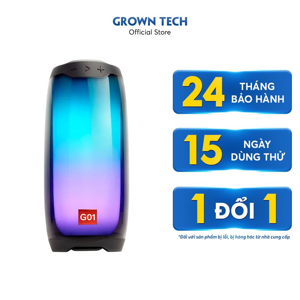 Loa blutooth mini GrownTech  Pulse 4, công suất 20W chống nước âm thanh phát theo nhạc 360 độ đèn led