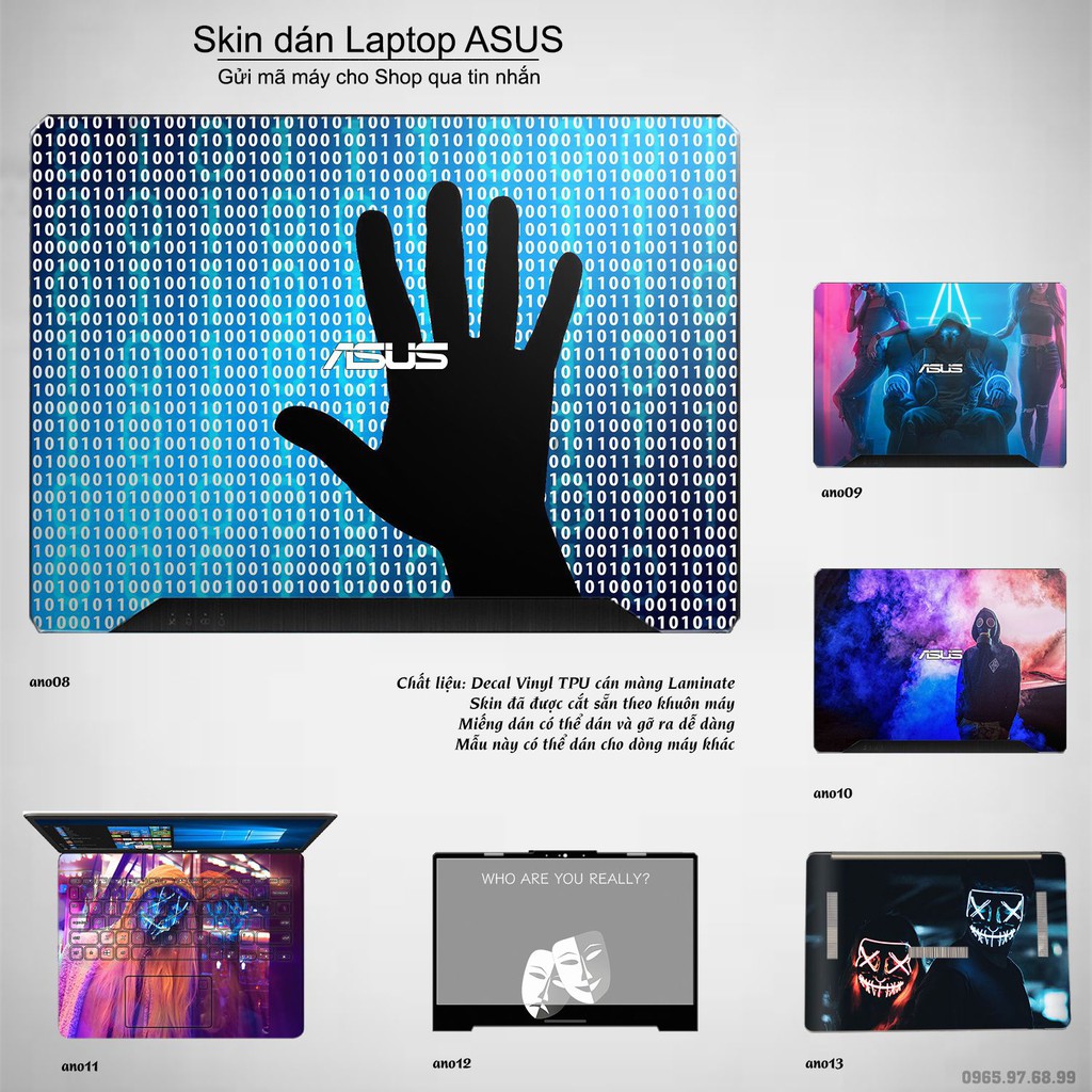 Skin dán Laptop Asus in hình Anonymous _nhiều mẫu 2 (inbox mã máy cho Shop)