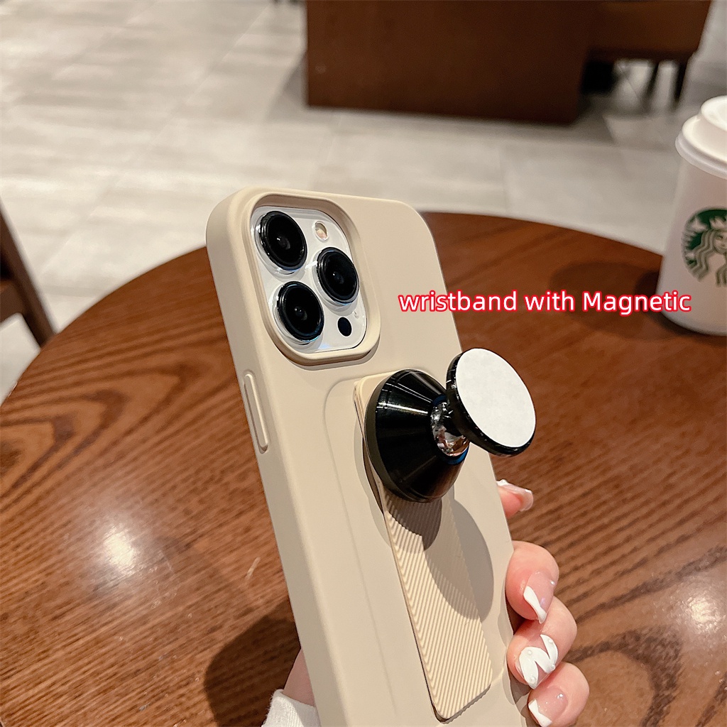 Ốp Điện Thoại Silicone Mềm Chống Sốc Có Vòng Tay Từ Tính Cao Cấp Cho iPhone 11 12 Pro 13 Pro max