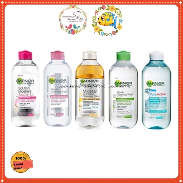 Nước tẩy trang Garnier Micellar 400ml Pháp Nga