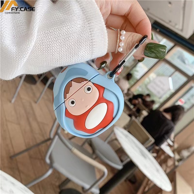 Vỏ Bảo Vệ Hộp Sạc Tai Nghe Bluetooth Không Dây AirPods 1 2 3 Pro Bằng Silicon Mềm Hình Ngựa Ponyo Sáng Tạo