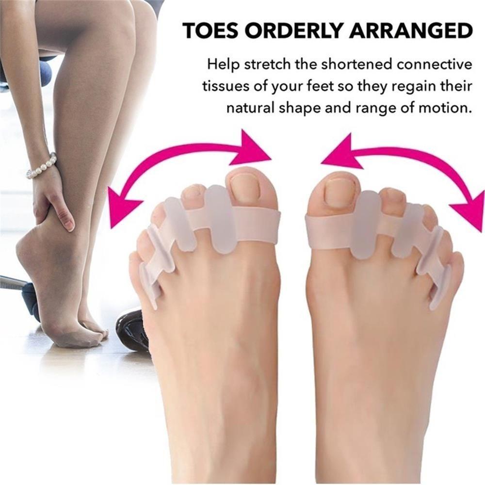 1 Cặp Dụng Cụ Tách Ngón Chân Giảm Đau Bằng Silicone Dễ Sử Dụng