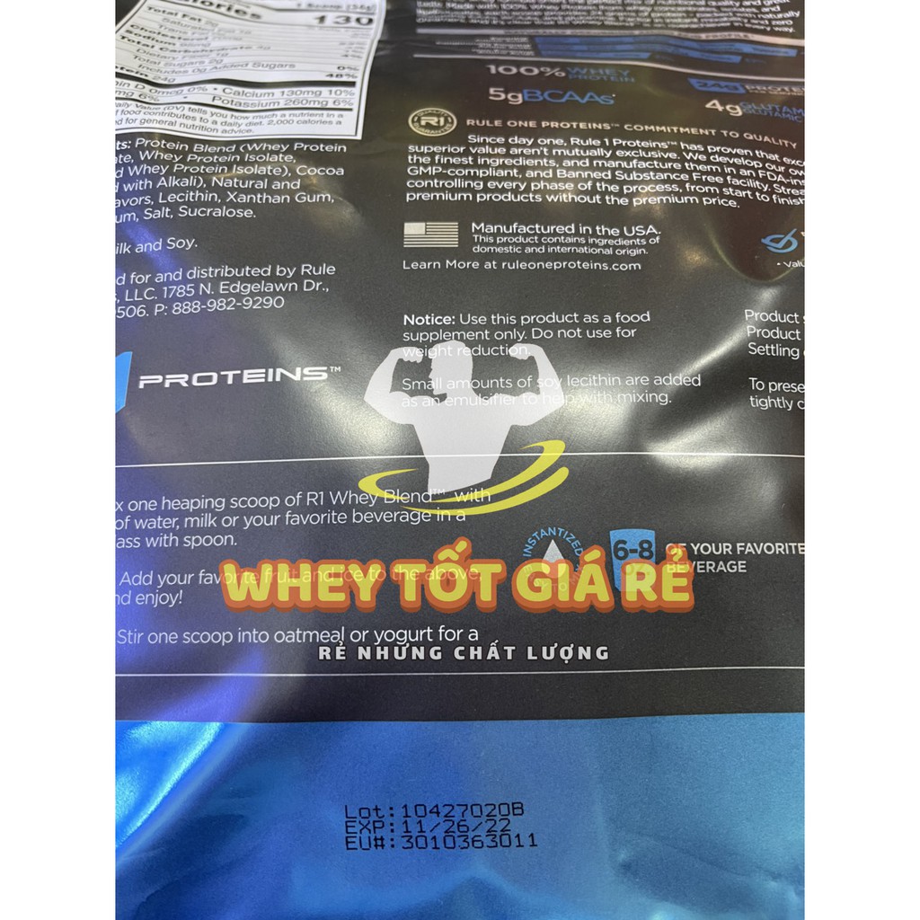 Sữa Dinh Dưỡng Tăng Cơ Rule1 Blend Protein 10lbs (4kg6)