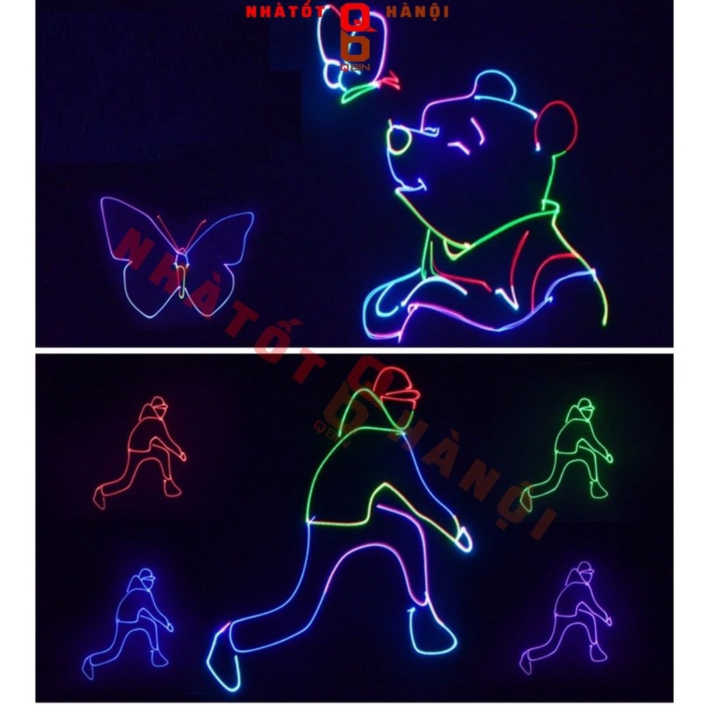 Đèn phòng bay laser V1 vip tự động chiếu các loại hình có thẻ nhớ và có thể thay thế thêm các hiệu ứng khác nhau