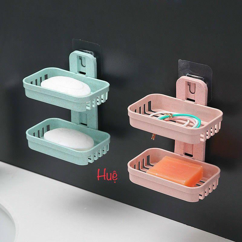 Khay đựng xà bông , kệ đựng xà phòng nhà tắm 2 tầng tiện lợi