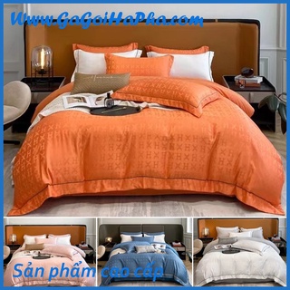 Bộ chăn ga gối lụa vân TH cao cấp, bộ ga giường lụa cao cấp cao cấp lụa loại 1 xịn xò