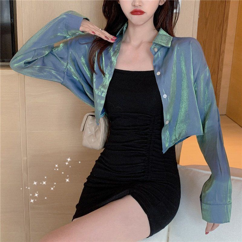 Áo Khoác Sơ Mi Tay Dài Dáng Rộng Chống Nắng Thời Trang Cho Nữ
