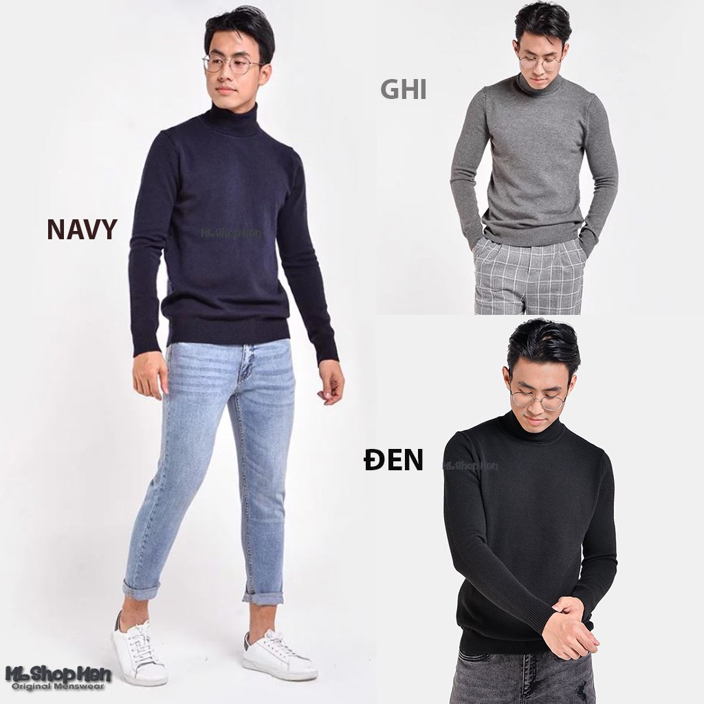 Áo len nam cổ lọ kiểu dáng Hàn Quốc
