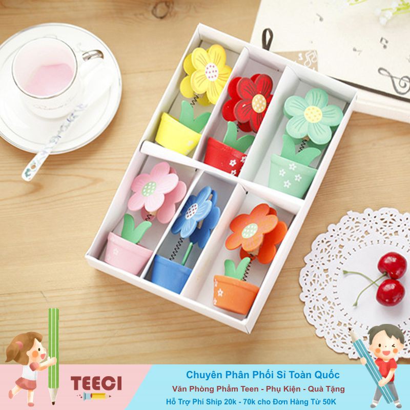 <Ảnh Thật Shop Chụp> Kẹp Ảnh Gỗ Hình Chậu Hoa Để Bàn Hình Cute Teeci625