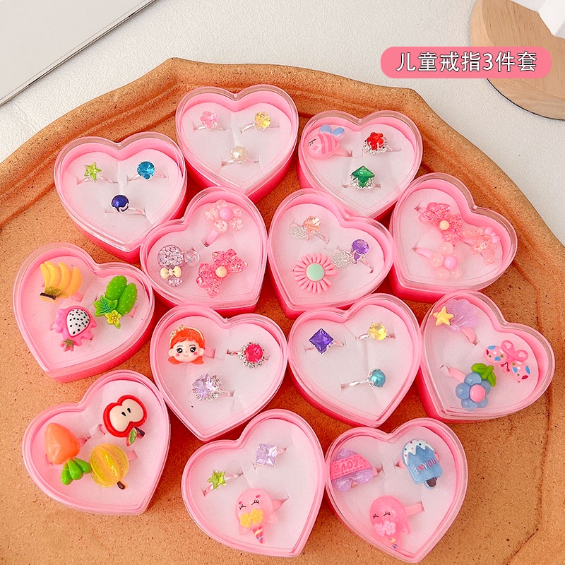 Set Ba Nhẫn Công Chúa Dễ Thương Cho Bé Gái