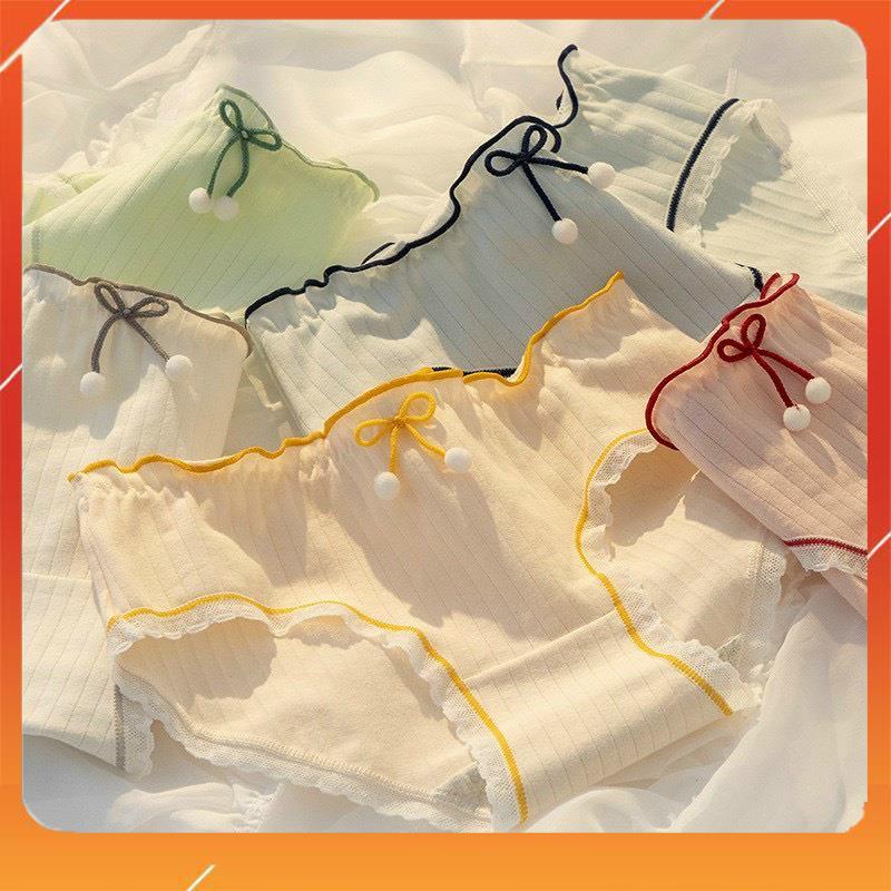 Quần lót học sinh cotton cao cấp kháng khuẩn mềm mại thấm hút mồ hôi vân kẻ sọc mix nơ YH16