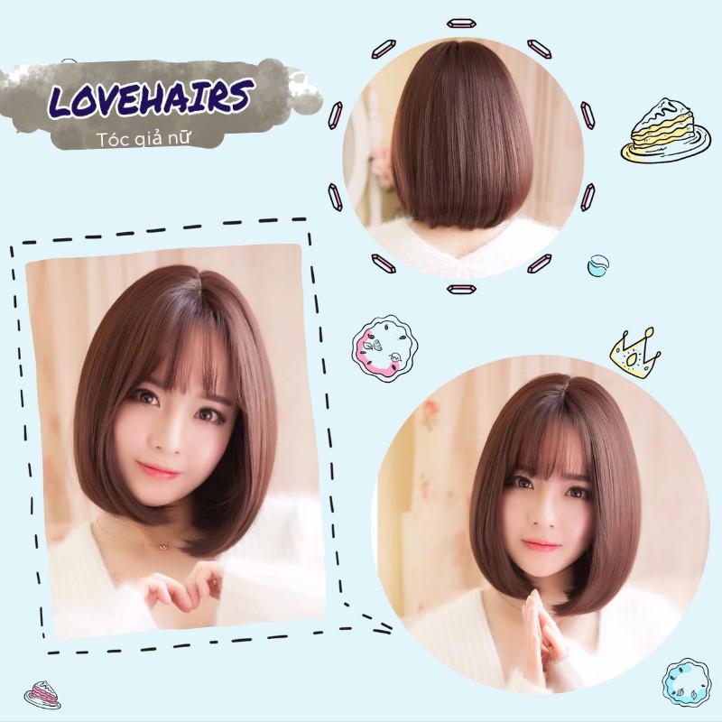 Tóc Giả Cả Đầu Cúp Ngang Vai, Mang Đến Cho Bạn Vẻ Trẻ Trung, Năng Động_TG14 - Love Hairs