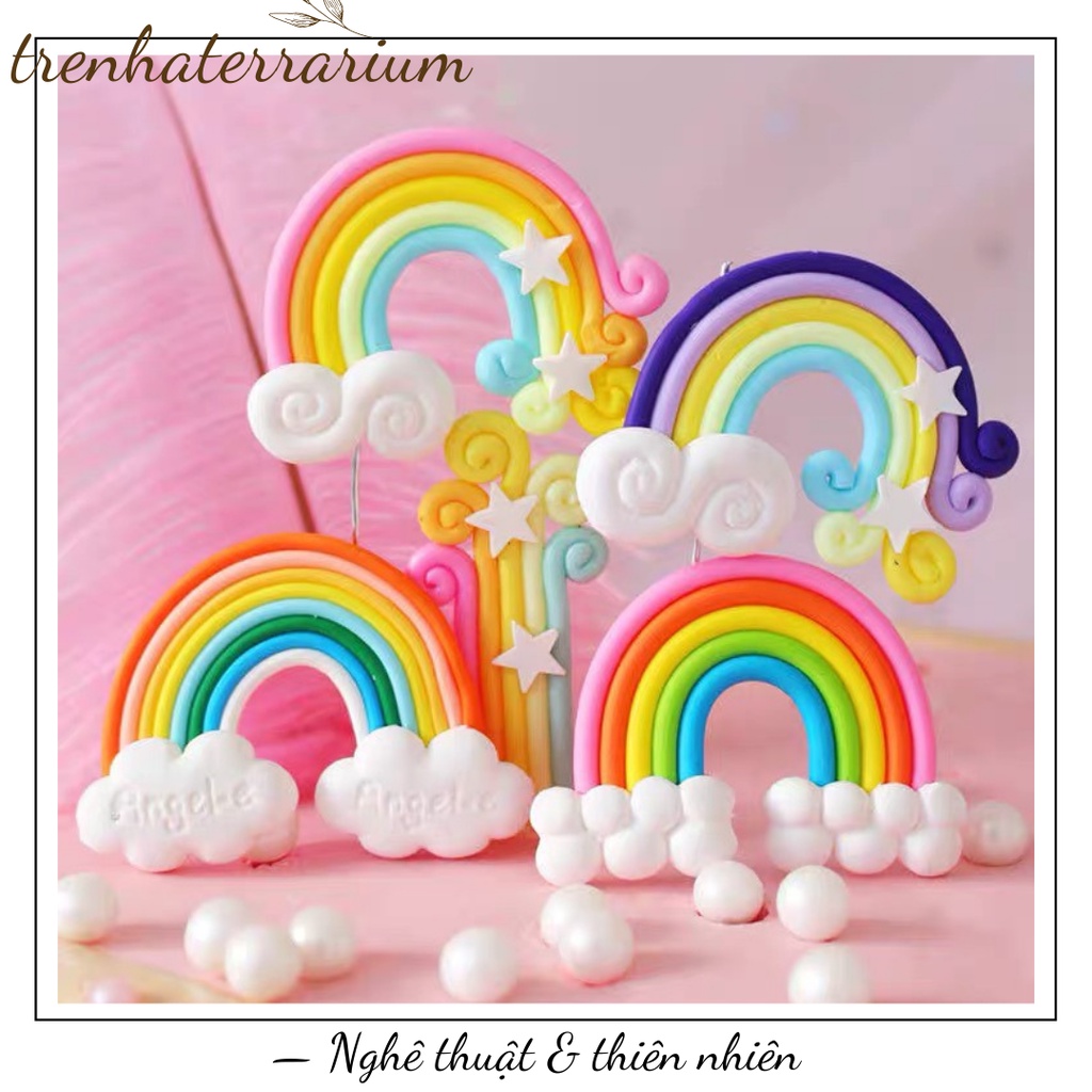 Tiểu cảnh cầu vồng ngôi sao terrarium cực cute trang trí sen đá