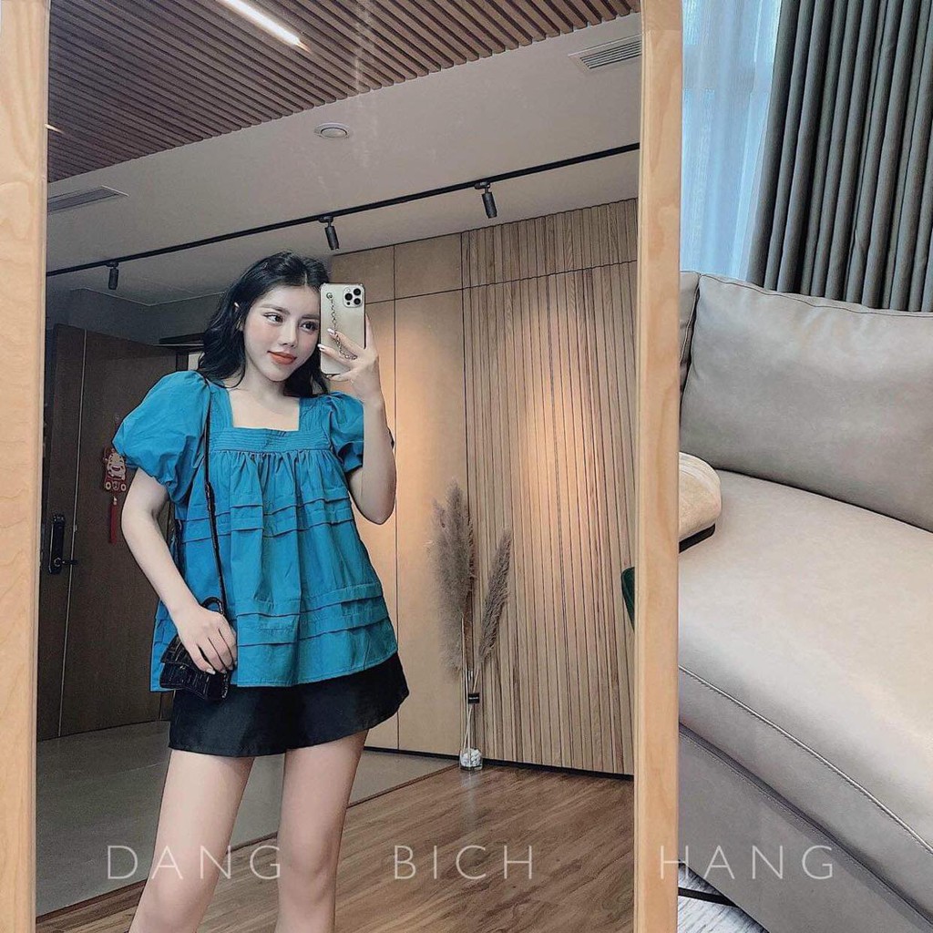 [BÁN SỈ] Áo kiểu nữ, Áo Babydoll Cổ Vuông Tay Bồng Mix Chân Váy, Quần Đùi Jeans Khoẻ Khoắn | BigBuy360 - bigbuy360.vn