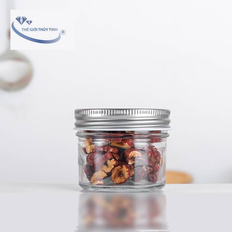 HŨ THỦY TINH NẮP NHÔM 100ML - Làm sữa chua, bánh Plan, mứt và đựng thực phẩm
