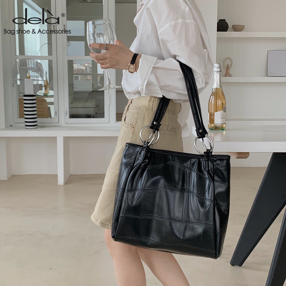 Dela Túi Xách Một Bên Vai Mềm Mại Sức Chứa Lớn Thời Trang Hàn Quốc Dành Cho Bạn Nữ