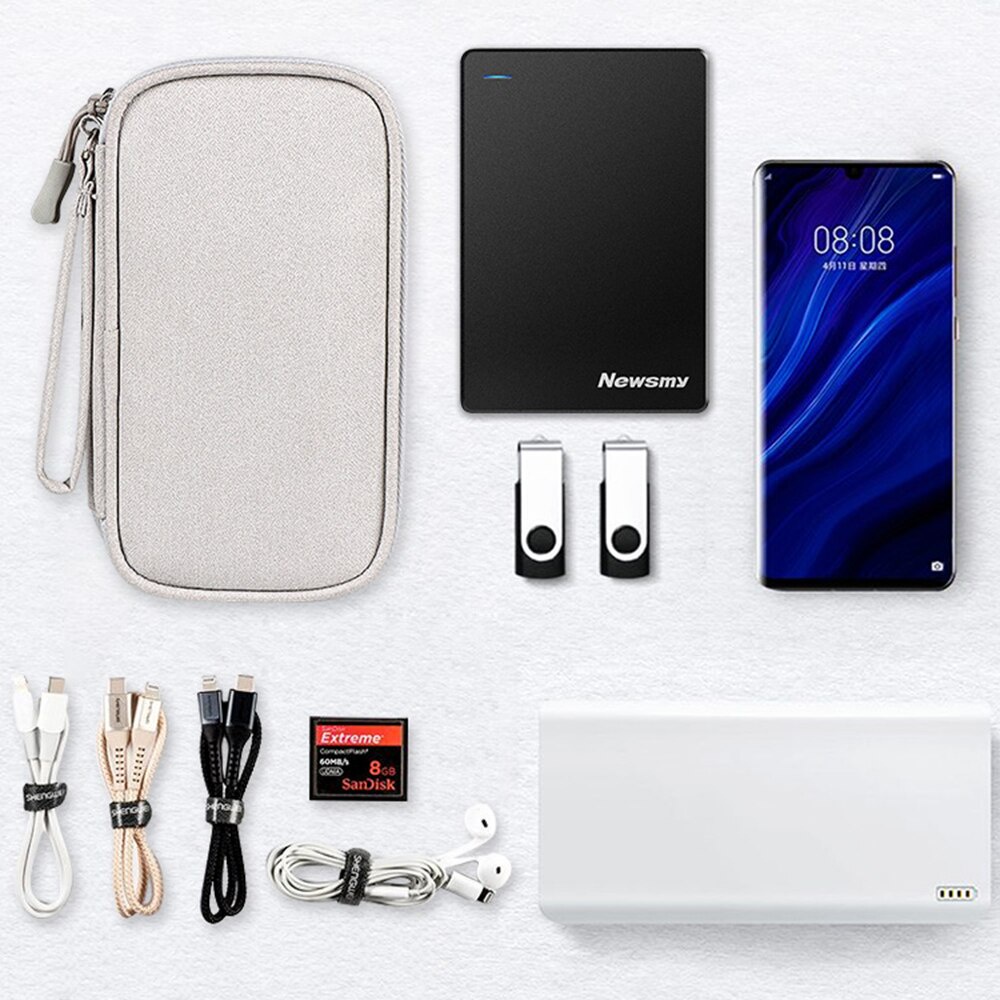 Túi Đựng Phụ Kiện Điện Tử / Dây Cáp Hai Lớp Đa Năng Có Thể Tháo Rời