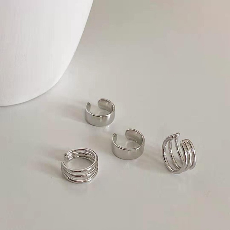 Set 2 Khuyên Tai Kim Loại Đơn Giản Thời Trang Cho Nữ