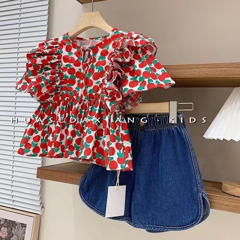 [Babycat] Hàng Có Sẵn Áo Sơ Mi Cotton Nguyên Chất Tay Bay Nhỏ Phong Cách Nhật Bản Hàn Quốc Mùa Hè Mới Cho Bé Gái