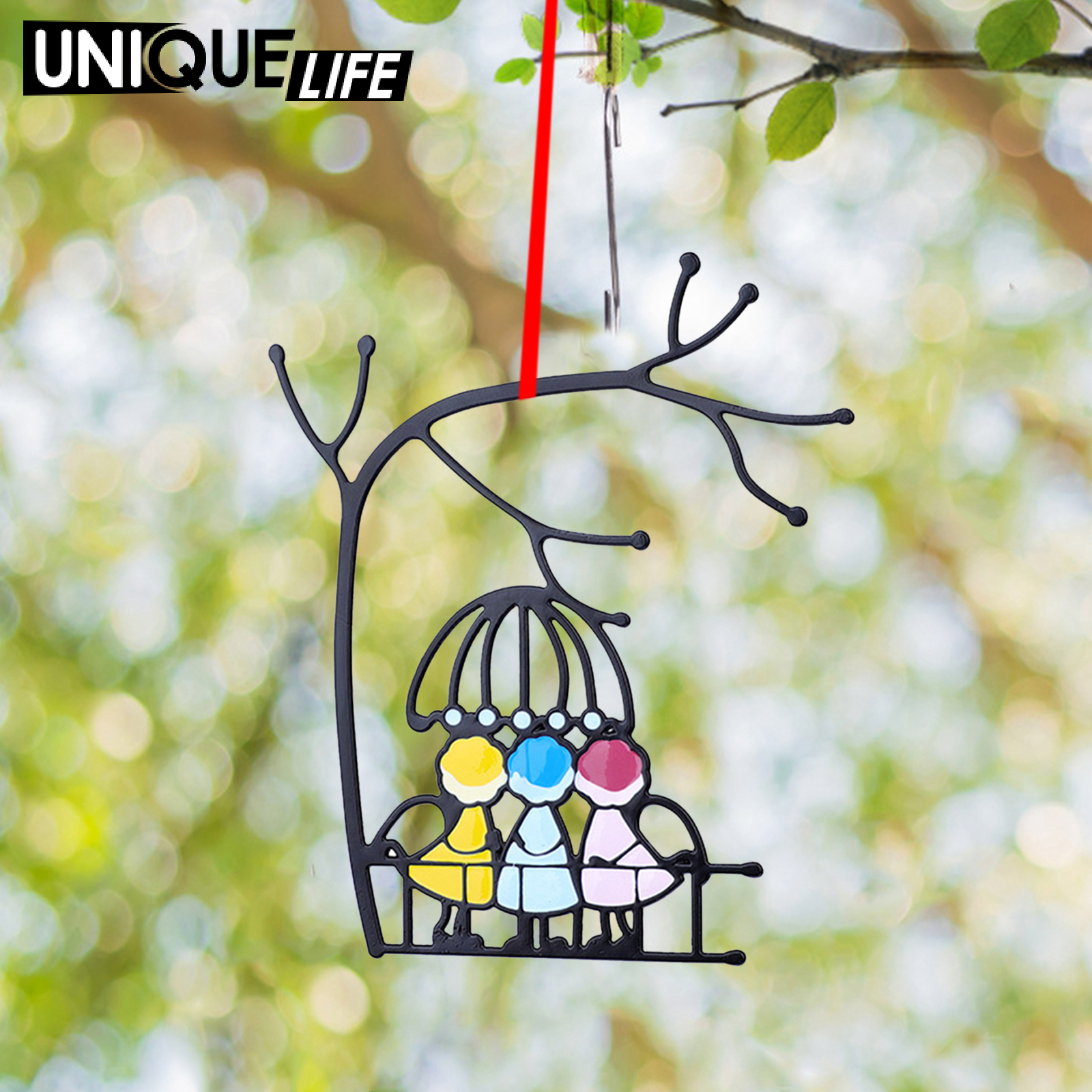 [Unique Life]Stained Glass Sun Catcher A Lovely Gift for Your Family, Full of love Pattern Design