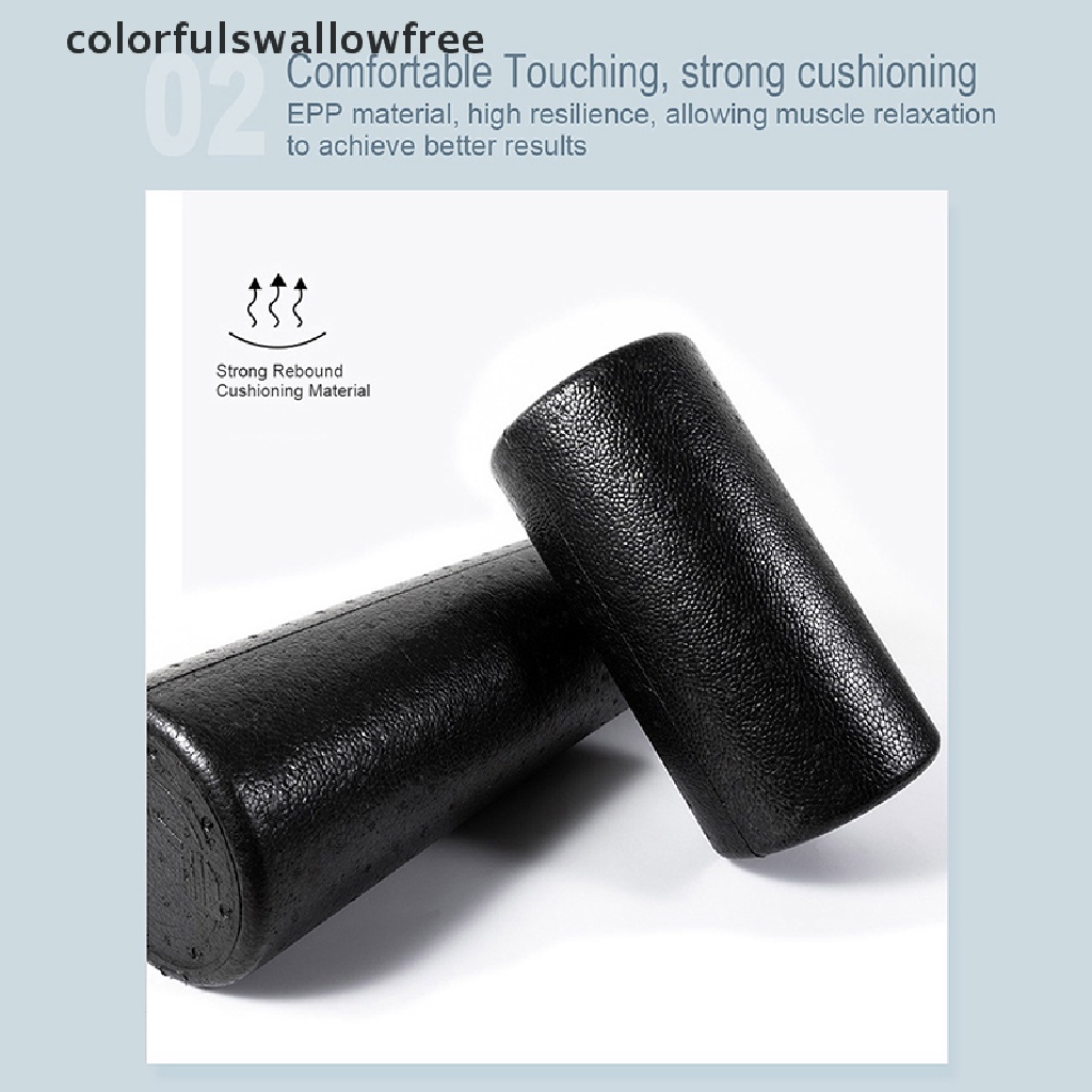 Con lăn mút 30/45/60 cm tập yoga thể dục màu đen