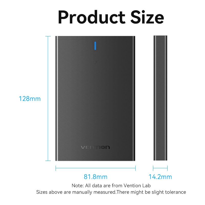 Vỏ Đựng Ổ Cứng Ngoài Vention 2.5&quot; USB 3.0 Micro B Type C SATA 5Gbps