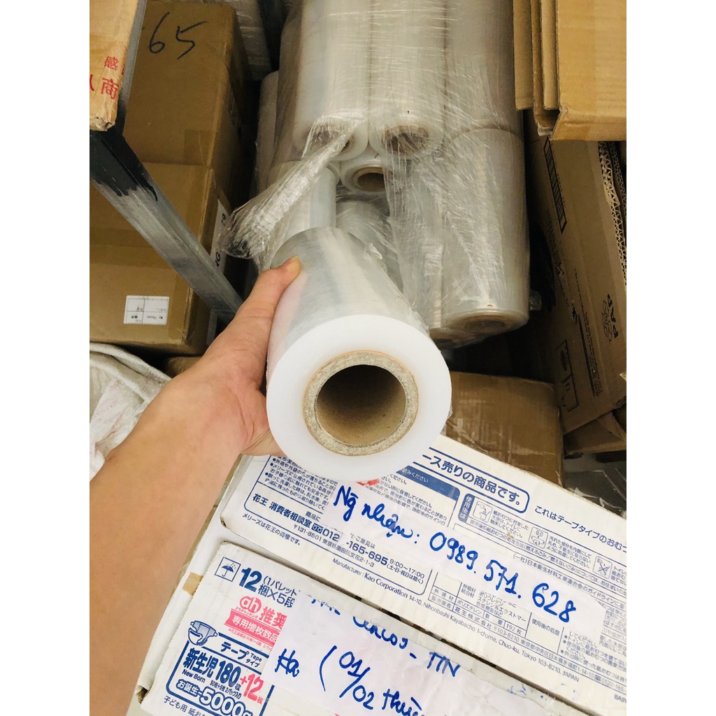 Màng Co Khổ 25 cm, 1.5kg, lõi 150g - Màng Chít, Màng Pe Bọc Hàng Hóa Quấn Pallet
