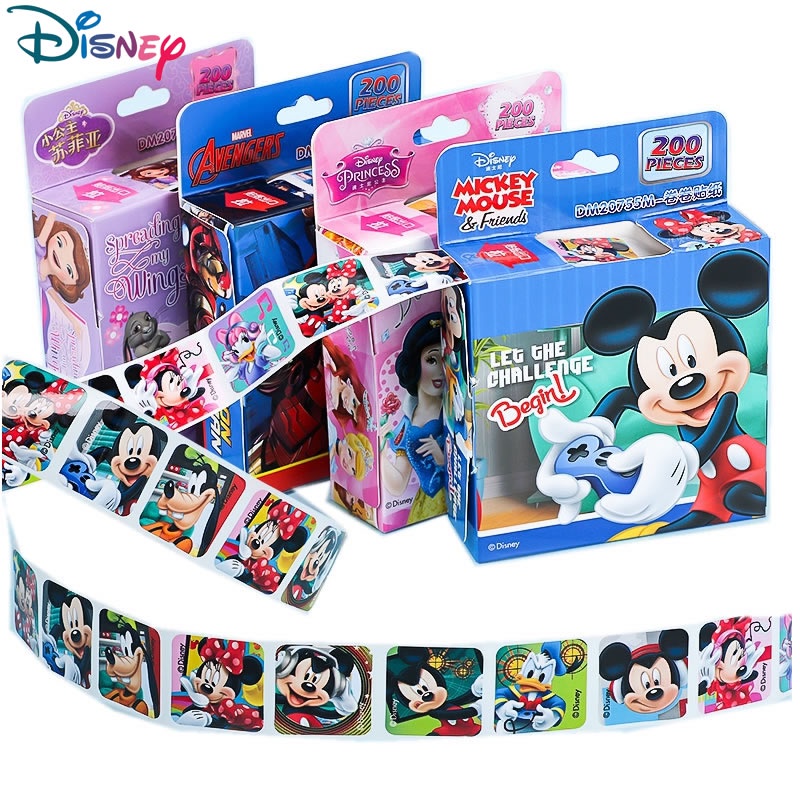 SABUY 200 cái / hộp Hình dán Disney Phim hoạt hình Frozen Elsa Mickey Sofia Princess Sticker Toy for Children Kids Girls
