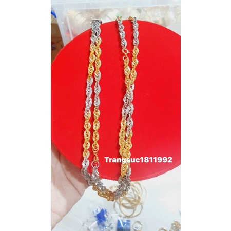 dây chuyền nữ cao cap mix 2 màu sang chảnh đẹp không tì vết