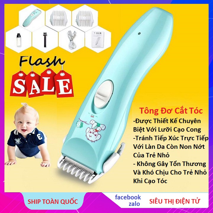 Tông Đơ Cắt Tóc Trẻ Em, Cao Cấp TOIR TR102/ - Tông Đơ Cắt Tóc Cho Bé An Toàn Tiện Dụng