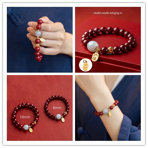 Vòng Tay Chuỗi Hạt May Mắn Qipin Mừng Năm Mới Cho Cặp Đôi