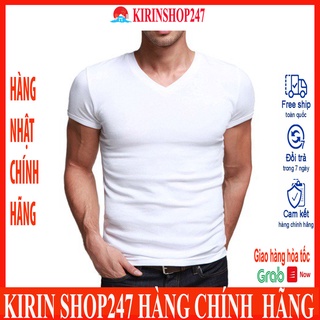 Set 2 áo lót nam 100% cotton kháng khuẩn - mẫu cổ tim size M, L, LL Hàng Nhập Khẩu Từ Nhật