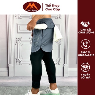 Quần Tập Gym Nam 2 LỚP ASRV Yano Sport Siêu Thấm Hút Mồ Hôi Co Giãn 4 Chiều Túi Khoá Kéo Tiện Lợi ASRVD 1 - Mẫu Dài